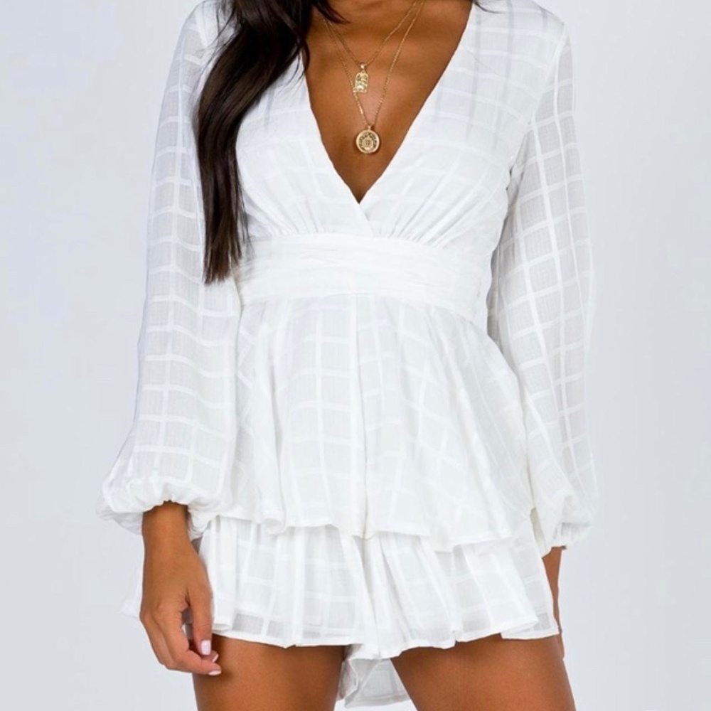 Princess Polly Dear Diamond Romper White Size 8
